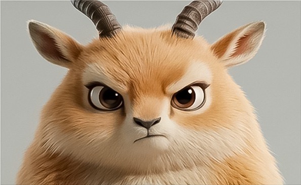 Close-up of Ahoo's face, frowning